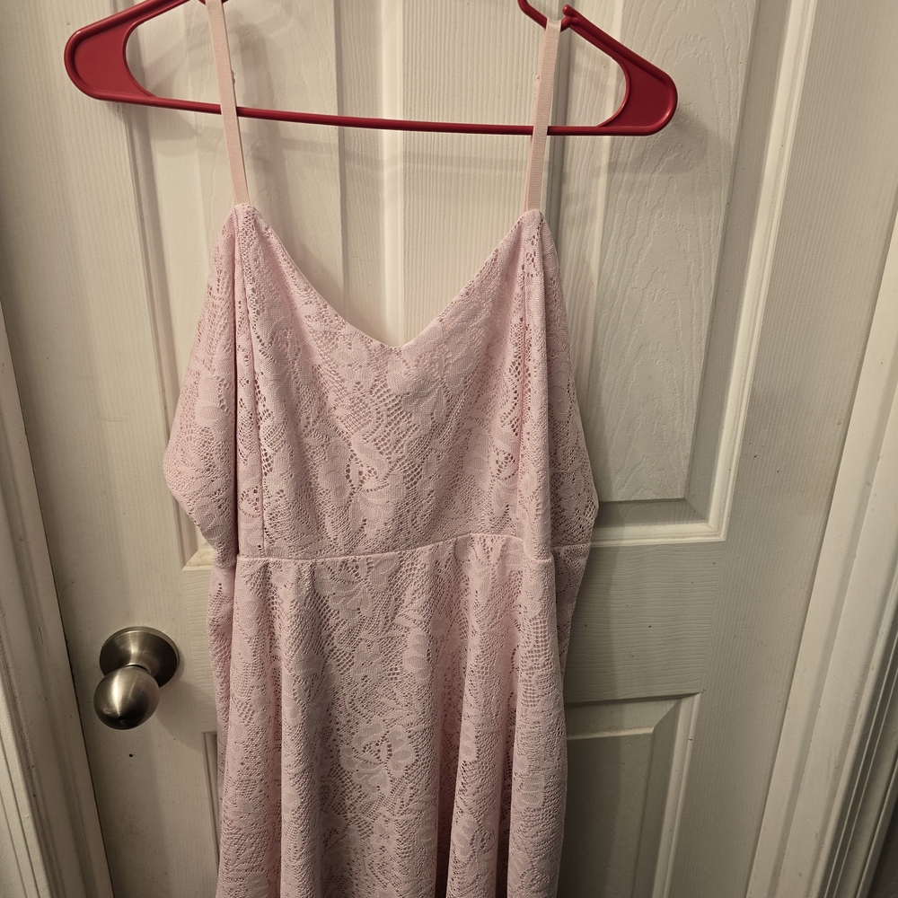 No Boundaries Light Pink Lace Dress